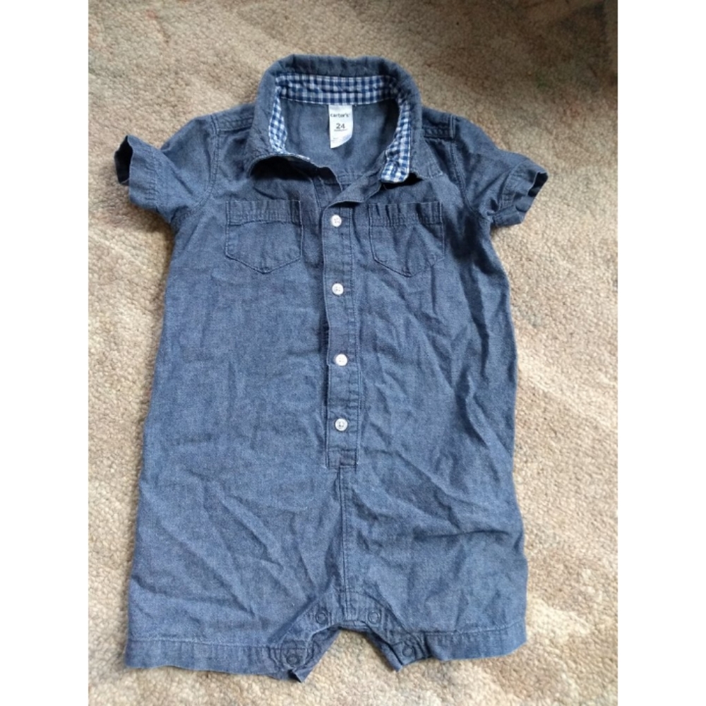 Carter's chambray romper - Picture 1 of 2